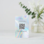 Firmenlogo und QR-Code holografisch Visitenkarte (Stehend Vorderseite)