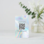 Firmenlogo und QR-Code - Holografischer Ausdruck Visitenkarte (Stehend Vorderseite)