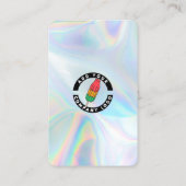 Firmenlogo und QR-Code - Holografischer Ausdruck Visitenkarte (Rückseite)