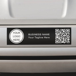Firmenlogo und QR-Code l Schwarz-Weiß-Branding Autoaufkleber