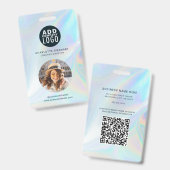 Firmenlogo und QR-Code Mitarbeiter Ausweis (Vorder- & Rückseite)