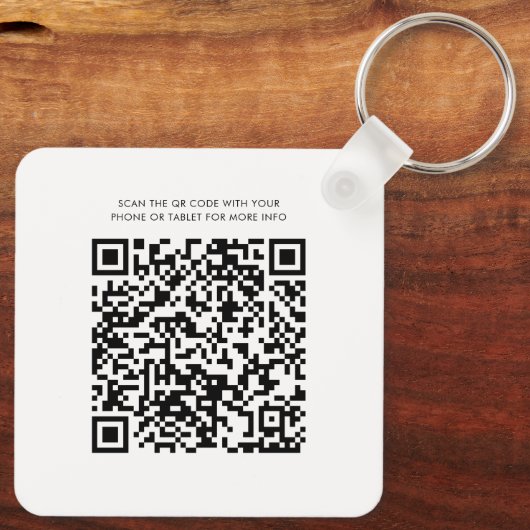 Firmenlogo und QR-Code Mitarbeiter Schlüsselanhänger (Rückseite)