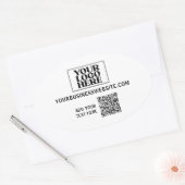 Firmenlogo und QR-Code Ovaler Aufkleber (Umschlag)