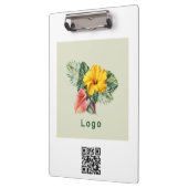 Firmenlogo und QR-Code Promo Merch Klemmbrett (Links)