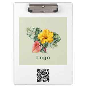 Firmenlogo und QR-Code Promo Merch Klemmbrett