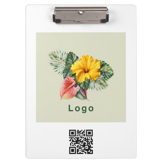 Firmenlogo und QR-Code Promo Merch Klemmbrett (Vorderseite)