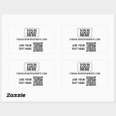 Firmenlogo und QR-Code Rechteckiger Aufkleber (Blatt)