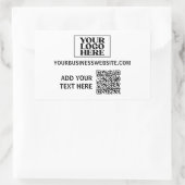 Firmenlogo und QR-Code Rechteckiger Aufkleber (Tasche)