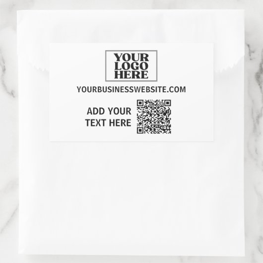 Firmenlogo und QR-Code Rechteckiger Aufkleber (Tasche)