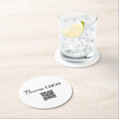 Firmenlogo und QR-Code Runder Pappuntersetzer (Vor Ort)
