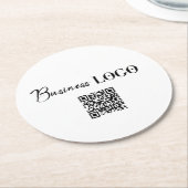 Firmenlogo und QR-Code Runder Pappuntersetzer (Angewinkelt)