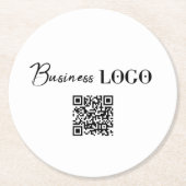 Firmenlogo und QR-Code Runder Pappuntersetzer (Vorderseite)