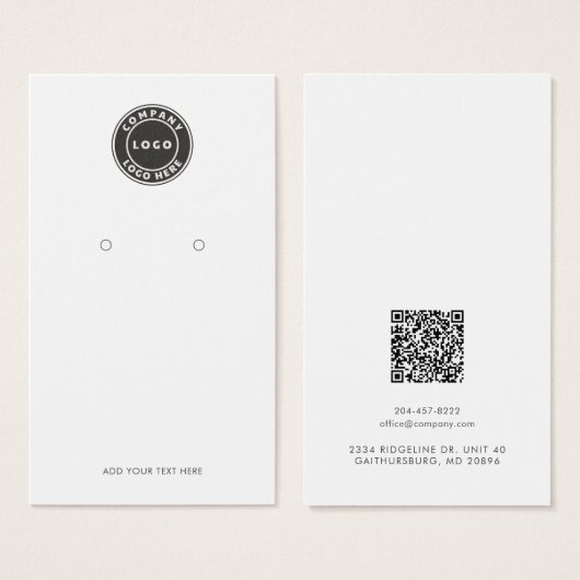 Firmenlogo und QR-Code-Speicherkarte (Vorne & Hinten)