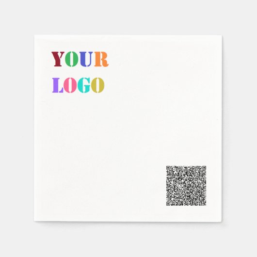 Firmenlogo und QR-Code Vorlage Business Napkins-Vo Serviette (Vorderseite)