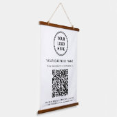 Firmenlogo und QR-Code Wandteppich Mit Holzrahmen (Gewinkelt)