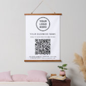 Firmenlogo und QR-Code Wandteppich Mit Holzrahmen (Schlafzimmer)