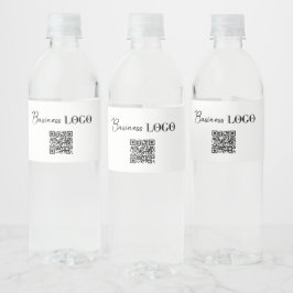 Firmenlogo und QR-Code Wasserflaschenetikett