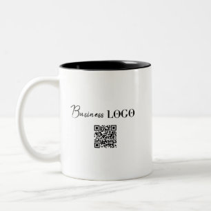Firmenlogo und QR-Code Zweifarbige Tasse