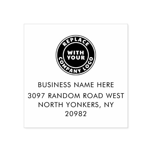 Firmenlogo und Rücksendeadresse Gummistempel (Prägung)