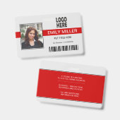 Firmenlogo und Strichcode-Fotovorlage Ausweis (Vorder- & Rückseite)