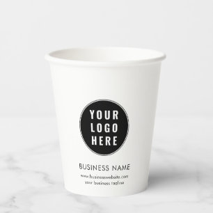 Firmenlogo und Tagline-Werbeaktion Minimalistisch Pappbecher