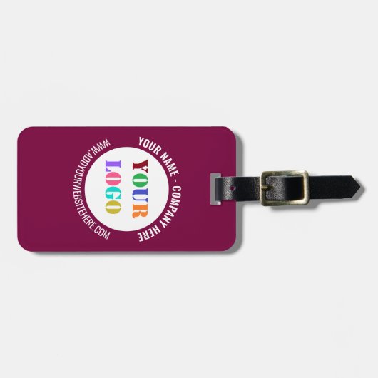 Firmenlogo und Text-Business-Gepäckmarke Gepäckanhänger (Vorderseite horizontal)