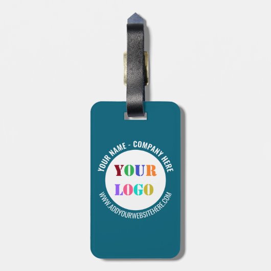 Firmenlogo und Text-Business-Gepäckmarke Gepäckanhänger (Rückseite vertikal)