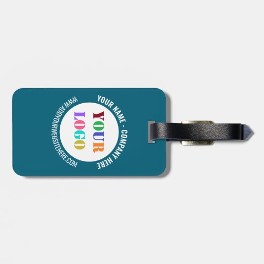 Firmenlogo und Text-Business-Gepäckmarke Gepäckanhänger (Rückseite horizontal)