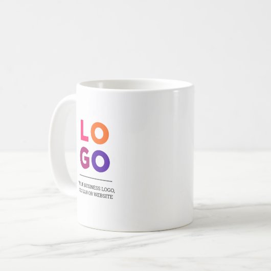 Firmenlogo und Text Kaffeetasse (Vorderseite Links)