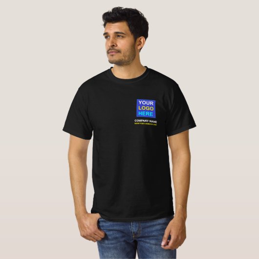 Firmenlogo und Text oder Slogan | Kleine Unternehm T-Shirt (Vorne ganz)