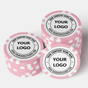 Firmenlogo und Text Poker Chips Beispiel