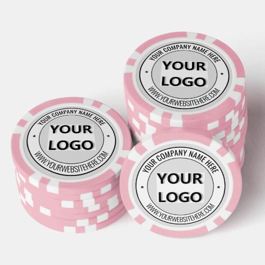 Firmenlogo und Text-Poker-Chips Wählen Sie Farben  Pokerchips (Stapel)