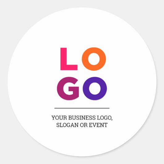 Firmenlogo und Text Runder Aufkleber (Vorderseite)