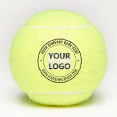 Firmenlogo und Text Tennisbälle Beispiel (Vorderseite)