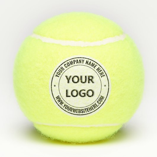 Firmenlogo und Text Tennisbälle Beispiel (Rückseite)