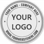 Firmenlogo und Text-Werbetafel Aufkleber (Vorderseite)