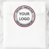 Firmenlogo und Textaufkleber wählen Farben aus Runder Aufkleber (Tasche)