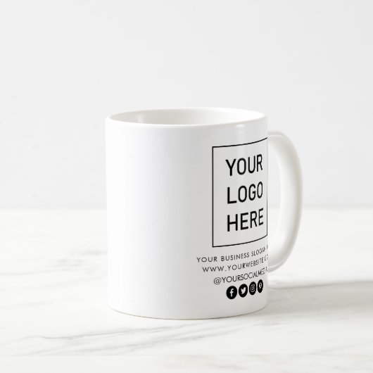 Firmenlogo und Textfirma Elegant Minimalistisch Kaffeetasse (VorderseiteRechts)
