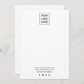 Firmenlogo und Textfirma Elegant Minimalistisch Mitteilungskarte (Vorne/Hinten)