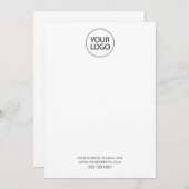 Firmenlogo und Textfirma Elegant Minimalistisch Mitteilungskarte (Vorne/Hinten)