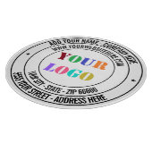 Firmenlogo und Textzuschnitt Schneidebrett (Ecke)