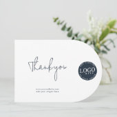 Firmenlogo und Unternehmensseite - Dankeschön Kart Einladung (Stehend Vorderseite)