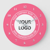 Firmenlogo und Vorlage zur Textsperre Ihre Farben Große Wanduhr (Vorderseite)