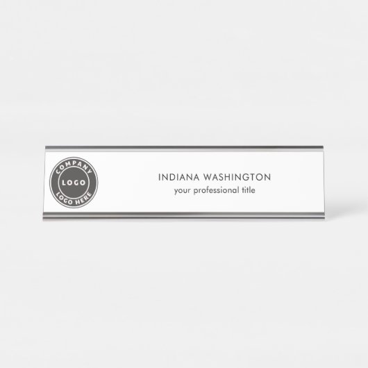 Firmenlogo und Website Beruflich Schreibtischnamensplakette (Vorderseite )