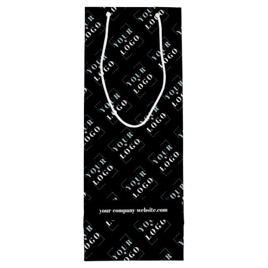 Firmenlogo und Website-Eigendruck Geschenktüte Für Weinflaschen (Rückseite)