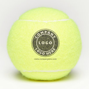 Firmenlogo und Website Firmenmitarbeiter Tennisbälle
