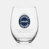 Firmenlogo und Website Unternehmenswerbung Weinglas Ohne Stiel (Rückseite)