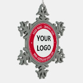 Firmenlogo und Weihnachtsvorlage für den Text Schneeflocken Zinn-Ornament (Links)