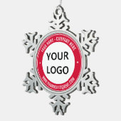 Firmenlogo und Weihnachtsvorlage für den Text Schneeflocken Zinn-Ornament (Rechts)