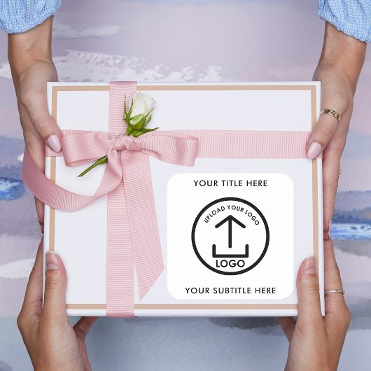 Firmenlogo und Werbe-Branding Quadratischer Aufkleber